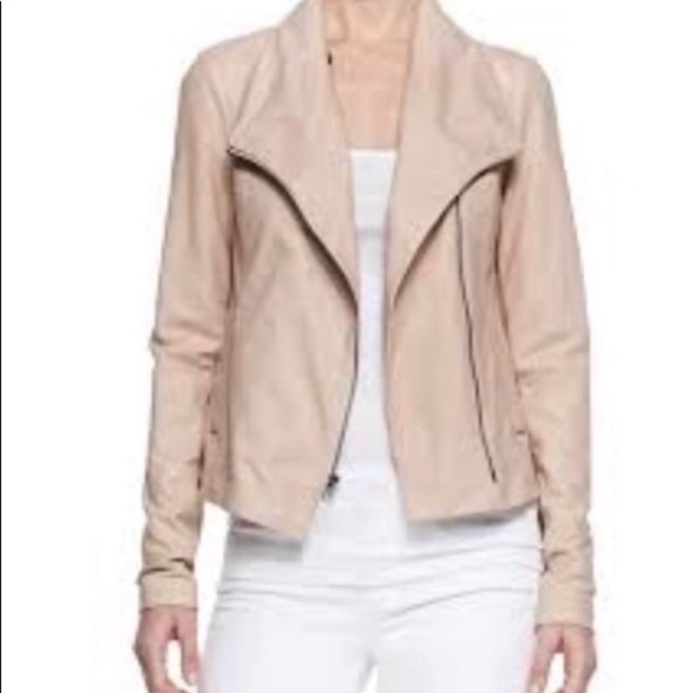 Vince lamb skin scuba leather moto jacket